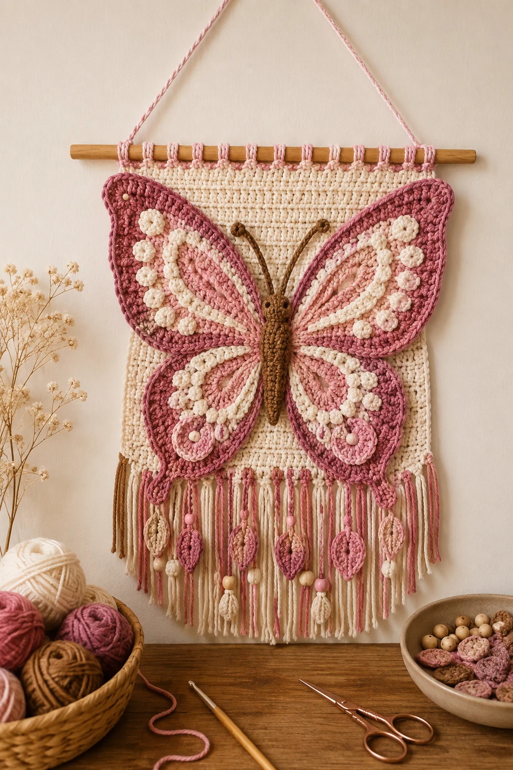 Crochet Butterfly Wall Hanging — y2k crochet ideas style outfit