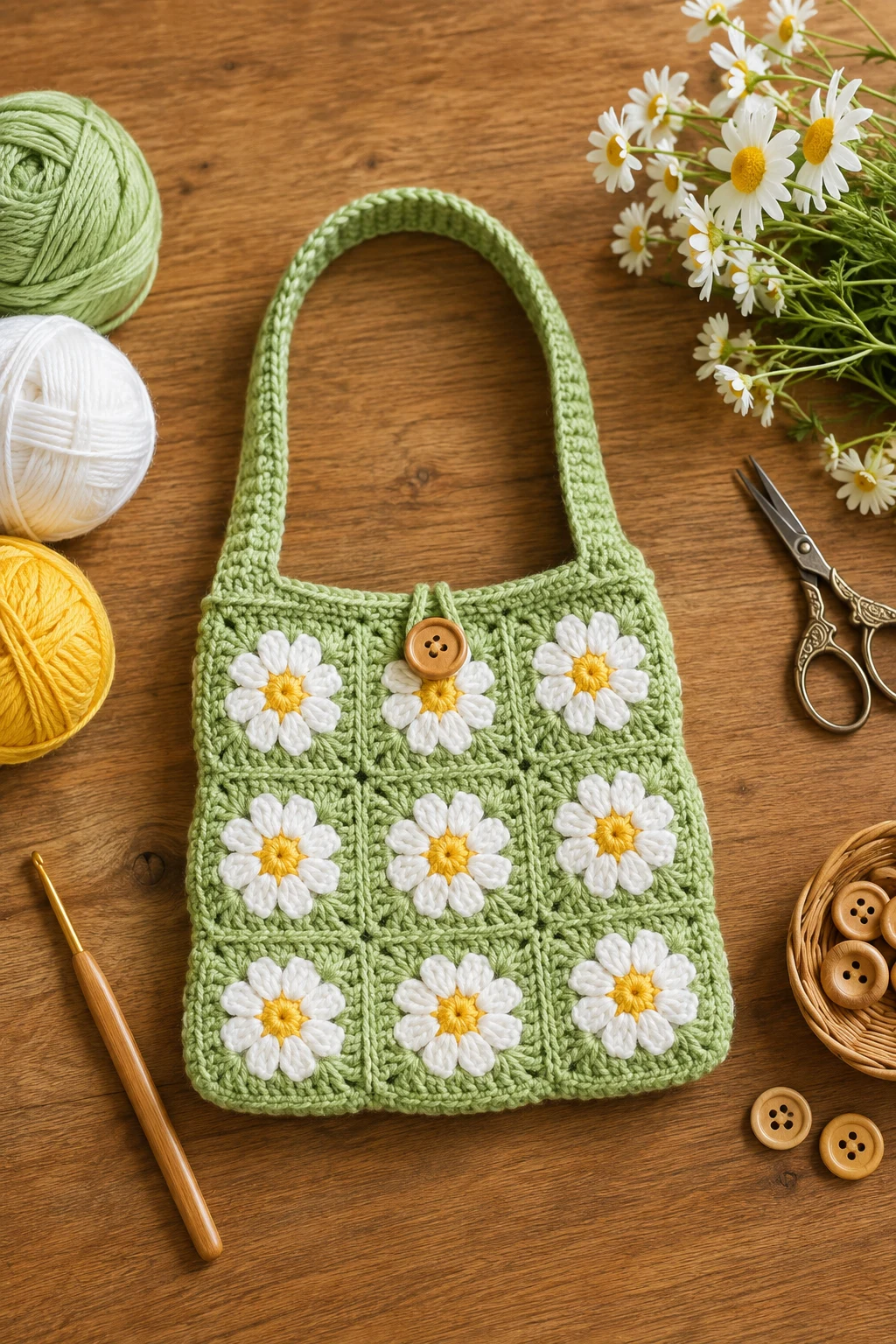 Mini Crochet Daisy Bag — y2k crochet ideas style outfit