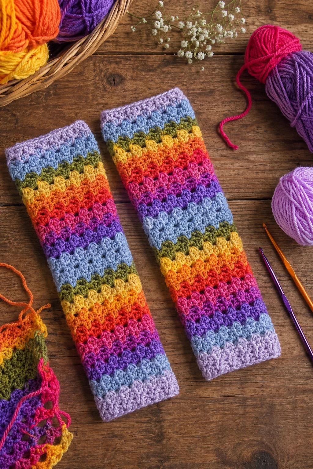 Colorful Crochet Arm Warmers — y2k crochet ideas style outfit