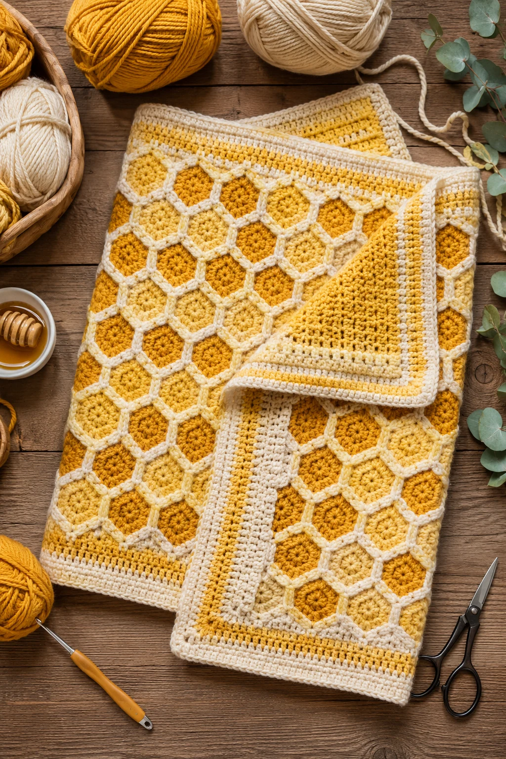 Honeycomb Baby Blanket — yellow yarn crochet ideas style outfit