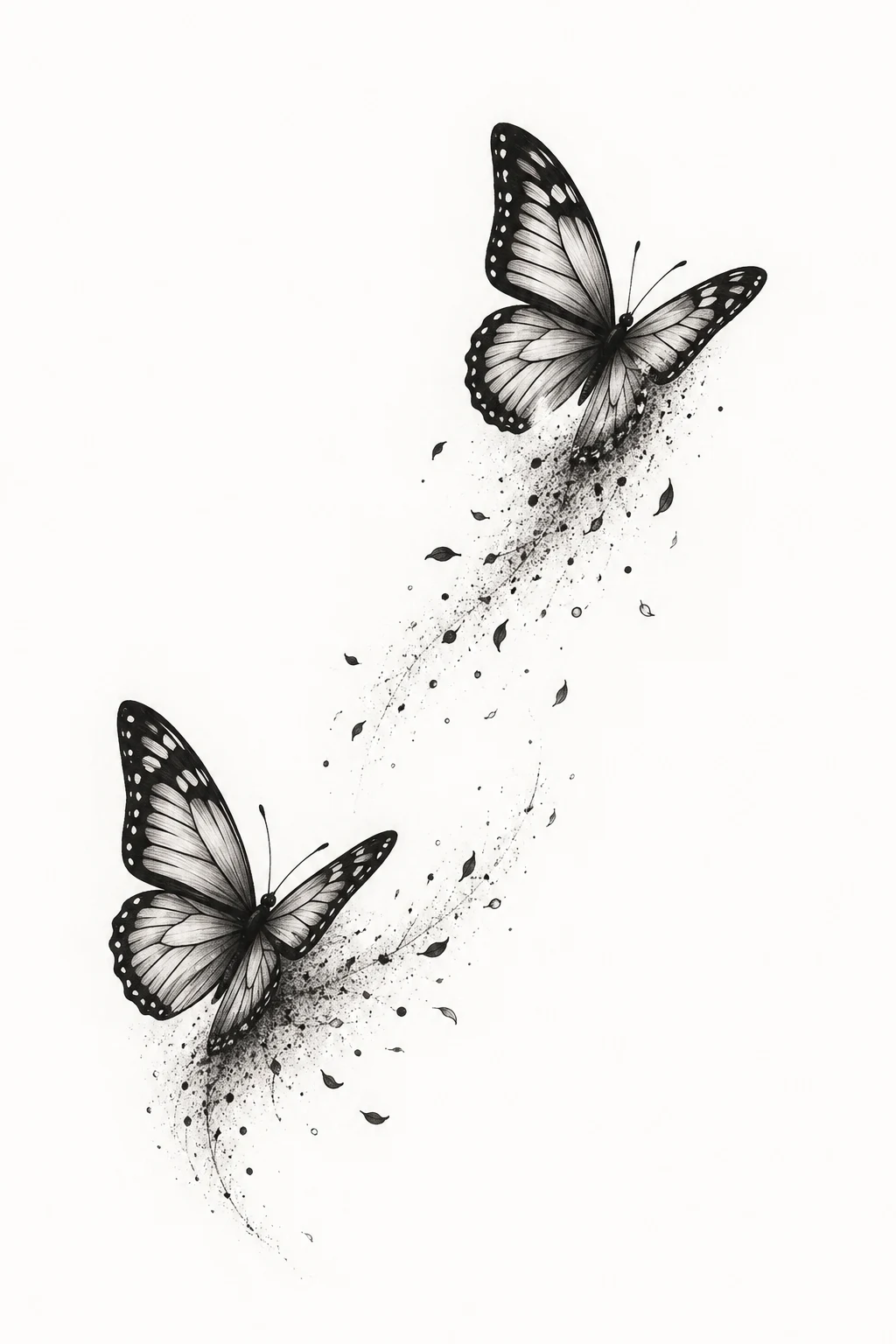 Flying Apart — 2 butterfly tattoo style outfit