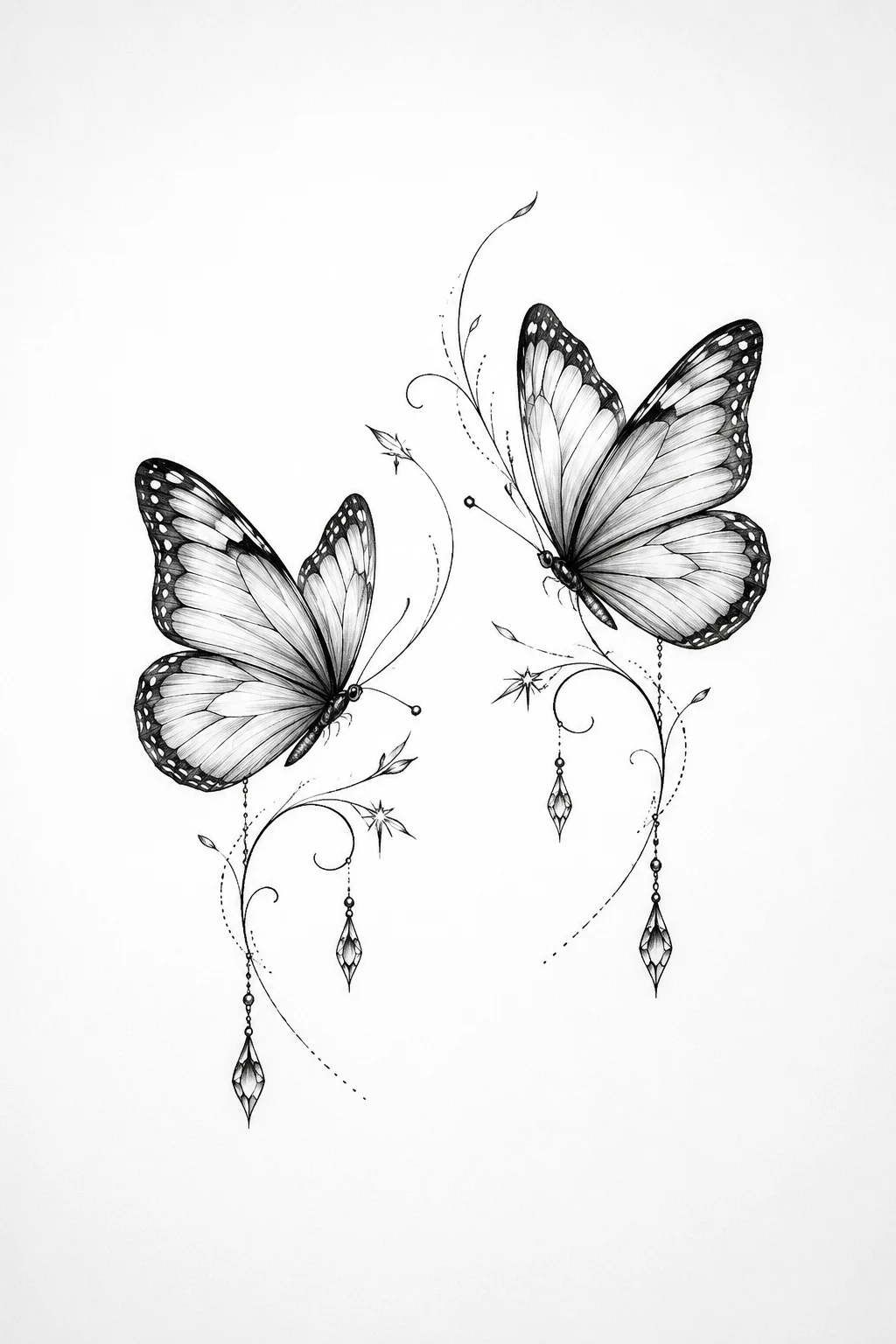 Matching Sister Butterflies — 2 butterfly tattoo style outfit