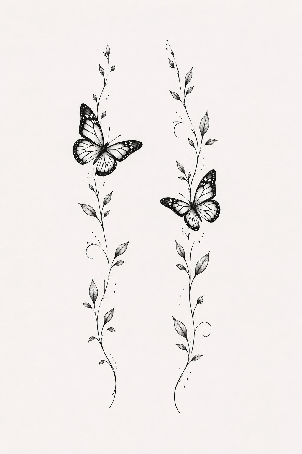 Minimalist Arm Pair — 2 butterfly tattoo style outfit