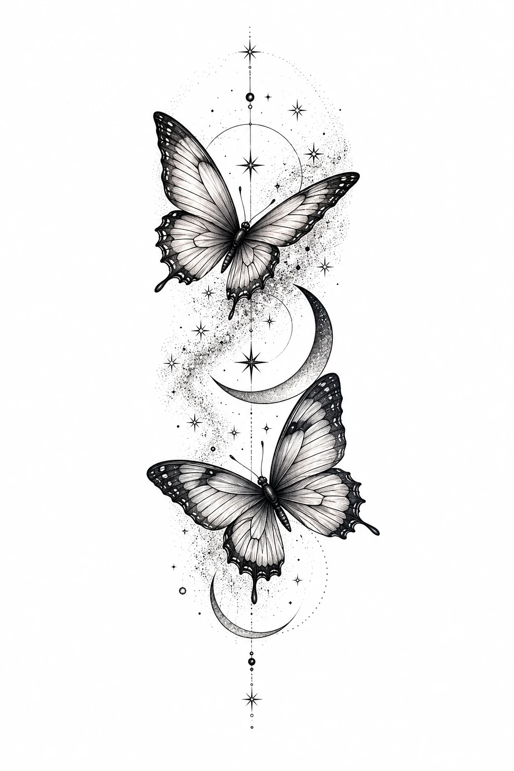 Celestial Butterfly Duo — 2 butterfly tattoo style outfit