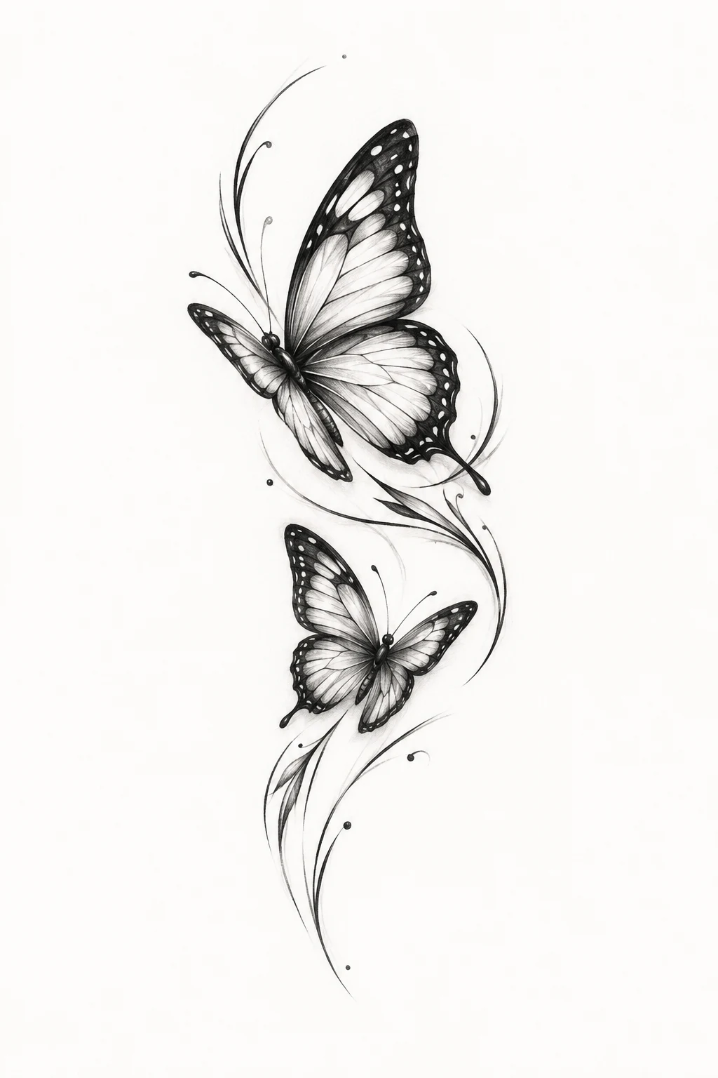 Butterflies Behind the Ear — 2 butterfly tattoo style outfit