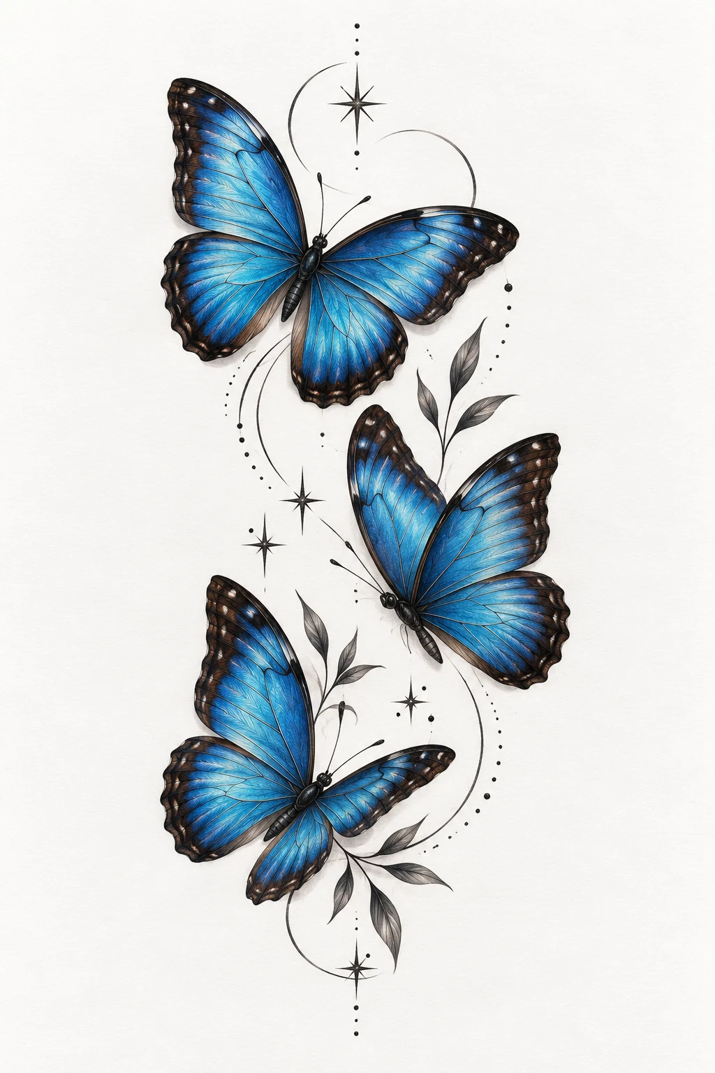 Blue Morpho Statement Butterfly — 3 butterfly tattoo designs style outfit