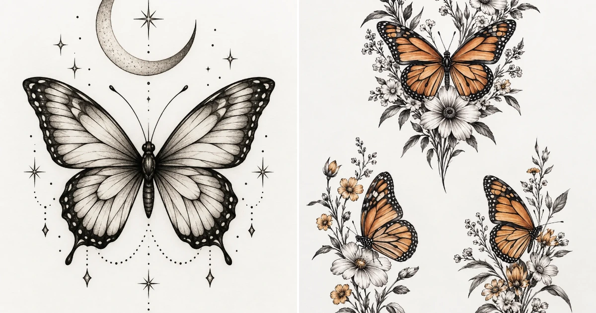 3 Butterfly Tattoo Designs: 12 Creative Ideas to Try 3 butterfly tattoo designs