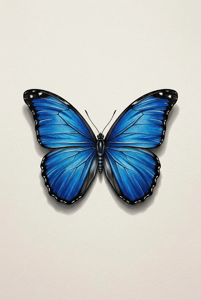 Hyper-Realistic Blue Morpho — 3d butterfly tattoo designs style outfit