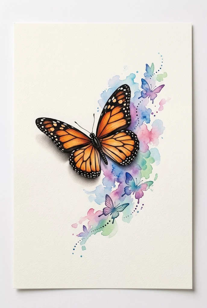 Watercolor Fusion Flight — 3d butterfly tattoo designs style outfit