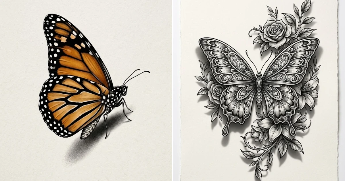 3d butterfly tattoo designs: 11 Easy Tattoo Ideas 3d butterfly tattoo designs