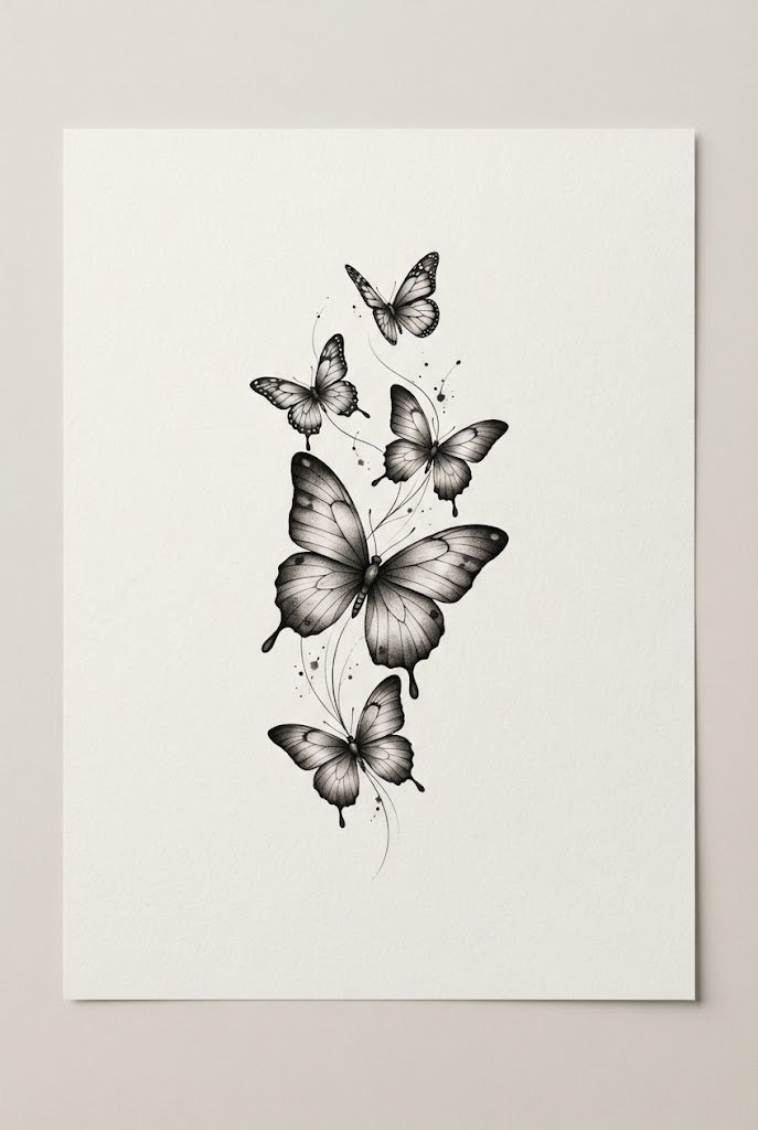 Realistic Black-and-Grey Bicep Piece — 4 butterfly tattoo style outfit