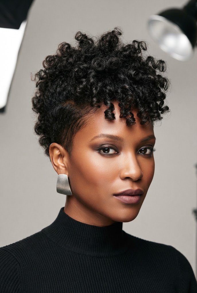 Curly Fro-Hawk Crop — 80s hairstyles for short hair style outfit
