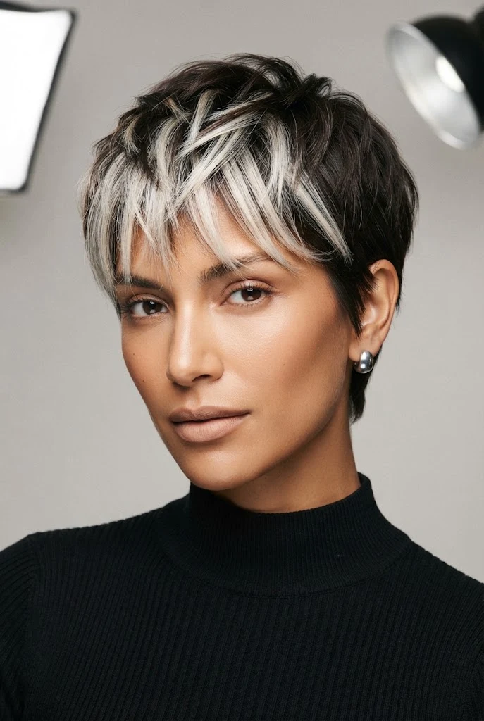 Chunky Frosted-Tip Crop — 80s hairstyles for short hair style outfit