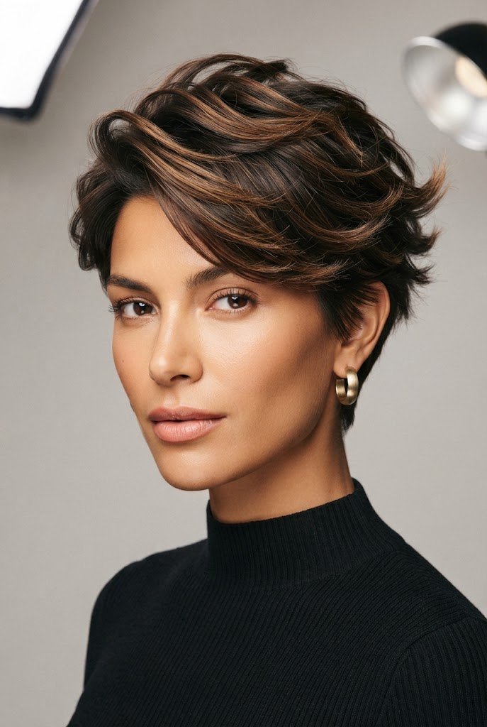The Textured Butterfly Crop — 80s hairstyles for short hair style outfit