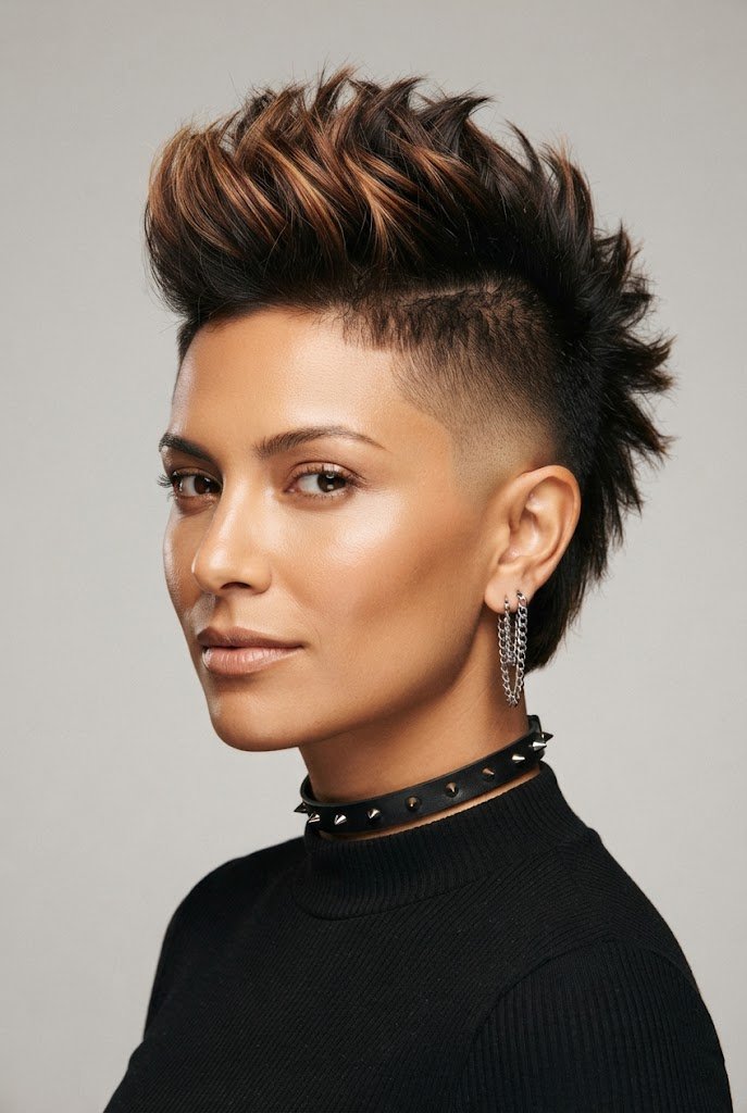 Punk Rock Mohawk Fade — 80s hairstyles for short hair style outfit