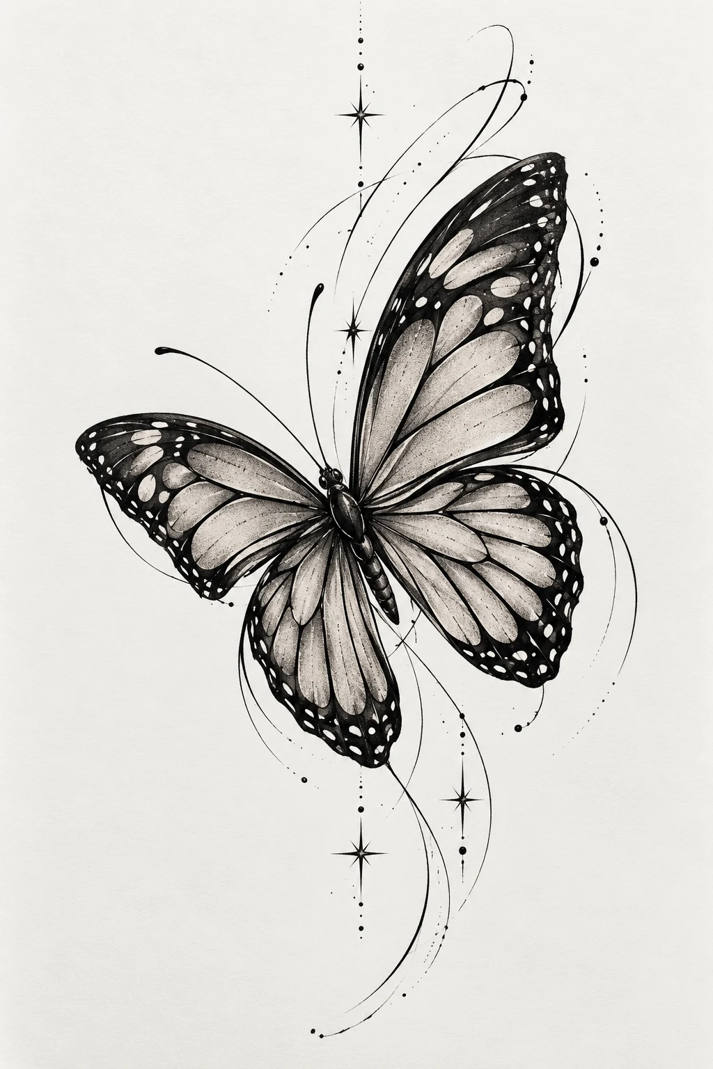 Abstract Monarch Butterfly Tattoo — abstract butterfly tattoo style outfit