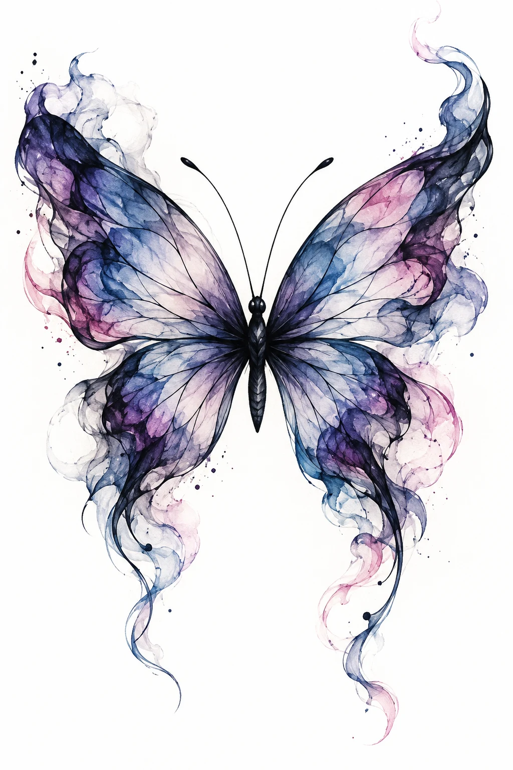 Watercolor Smoke Butterfly — abstract butterfly tattoo style outfit