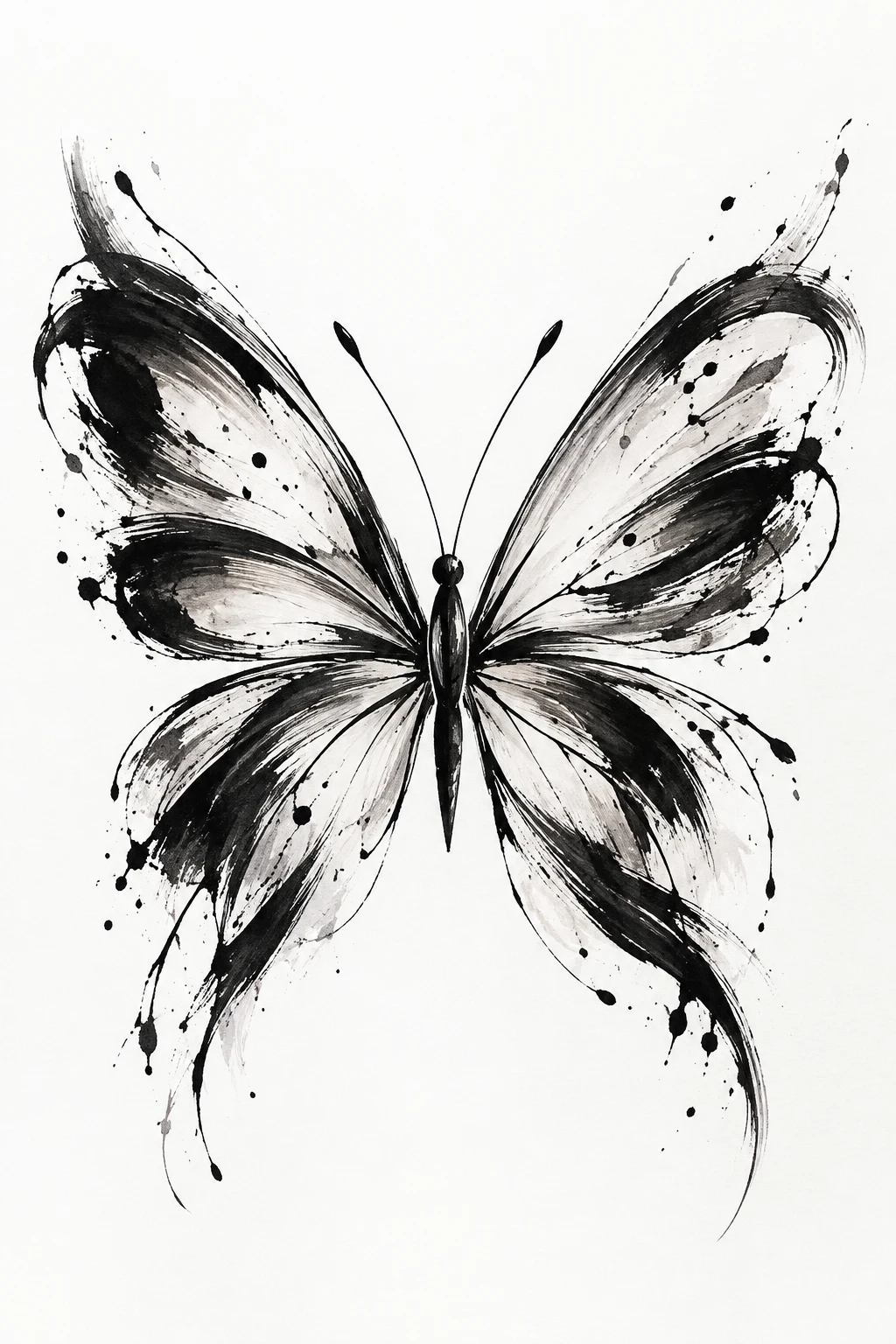 Butterfly Made From Brushstrokes — abstract butterfly tattoo style outfit