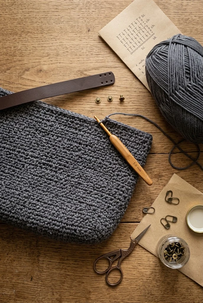 Monochromatic Moss Stitch Aesthetic Crochet Bag Pattern — aesthetic crochet bag style outfit