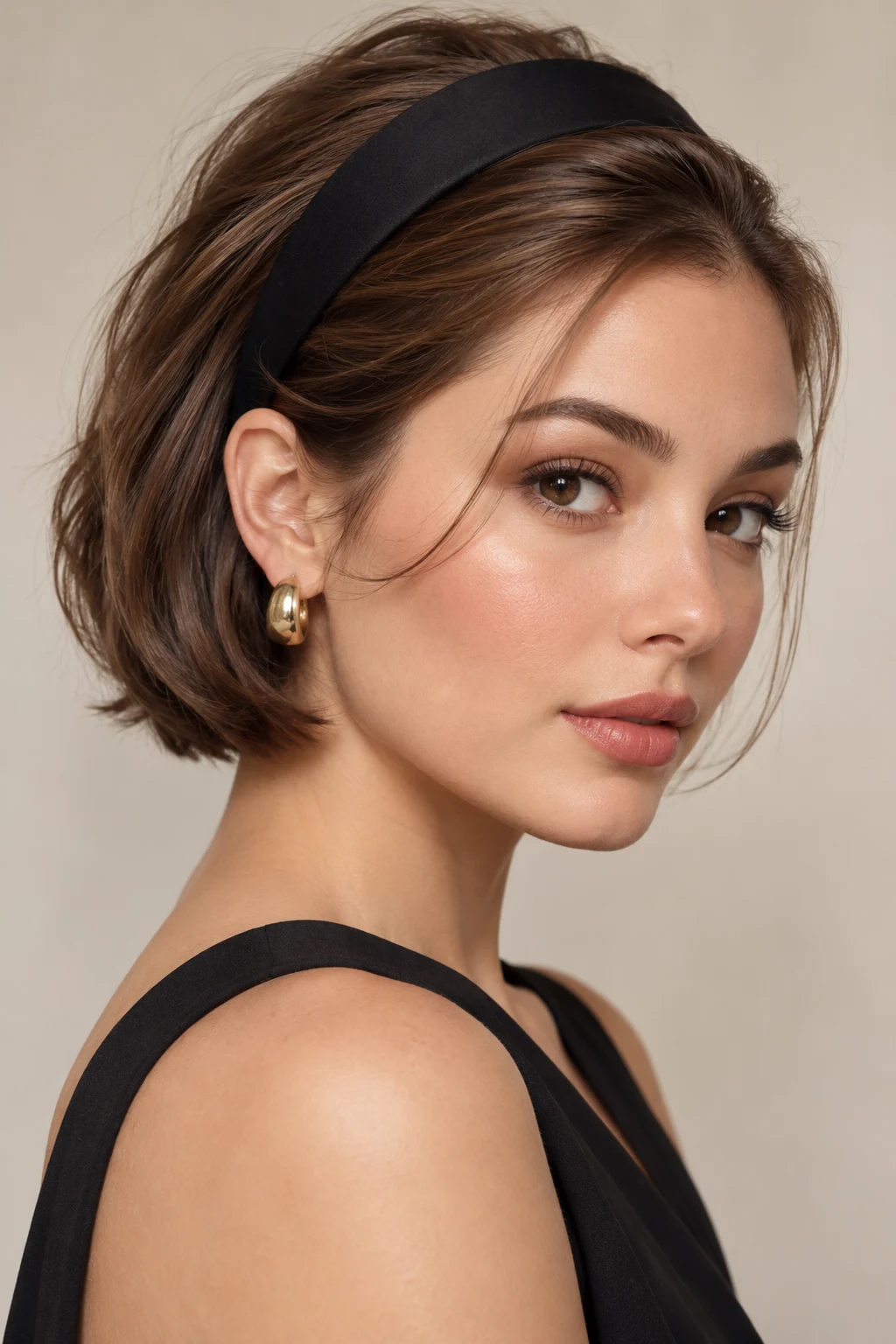 The Sleek Headband Sweep — aesthetic hairstyles for short hair style outfit