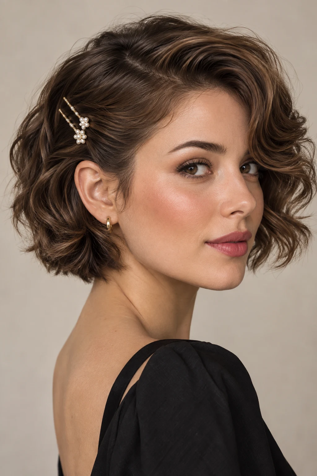 The Side-Swept Pin-Up — Aesthetic Hairstyles for Short Hair Girl — aesthetic hairstyles for short hair style outfit