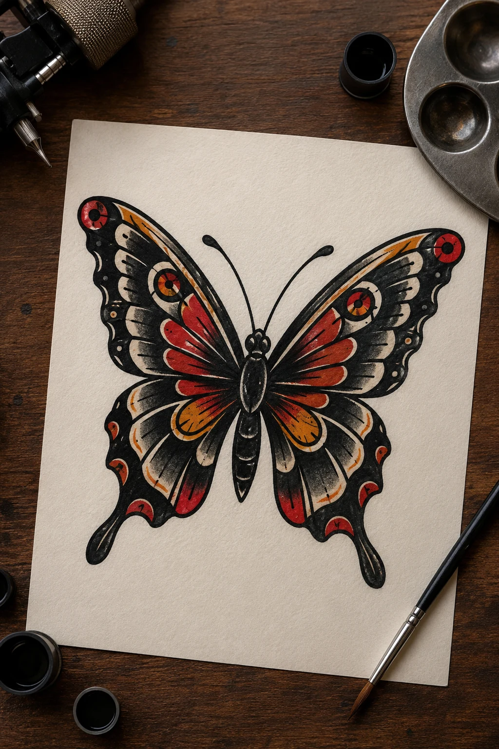 American Traditional Butterfly Tattoo for Men — american traditional butterfly tattoo style outfit