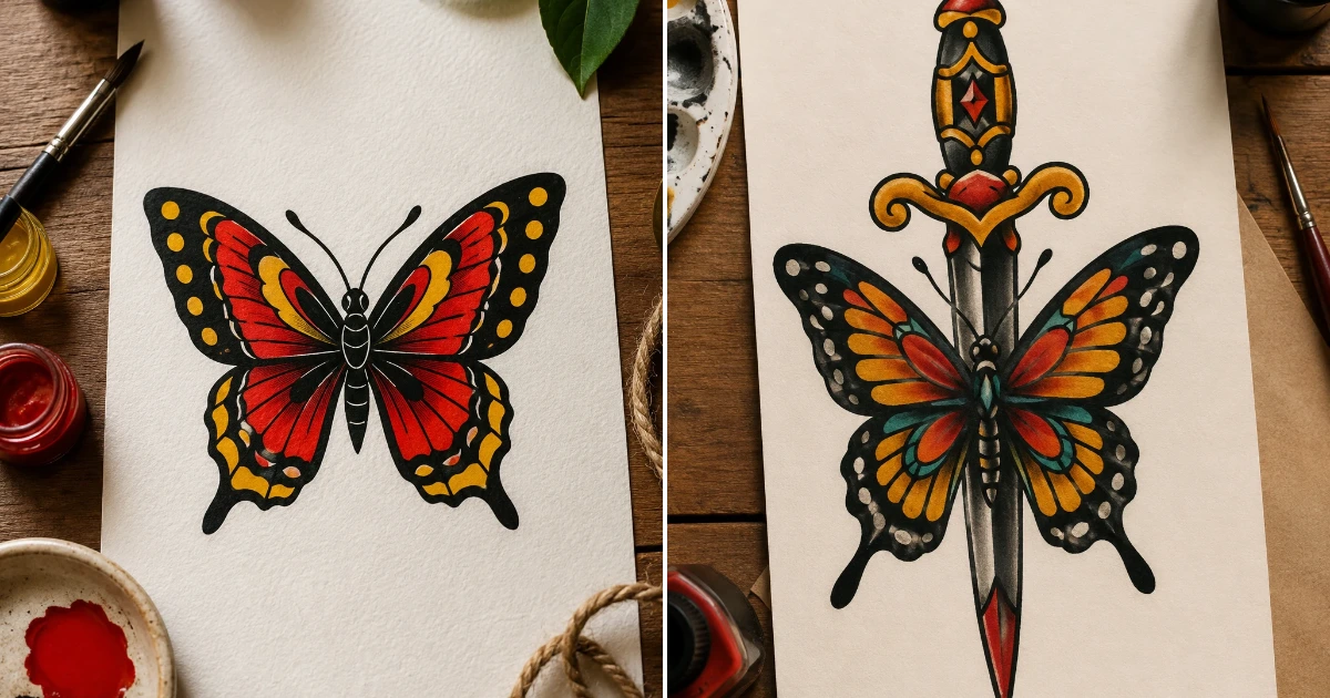 American traditional butterfly tattoo: 13 Perfect DIY american traditional butterfly tattoo