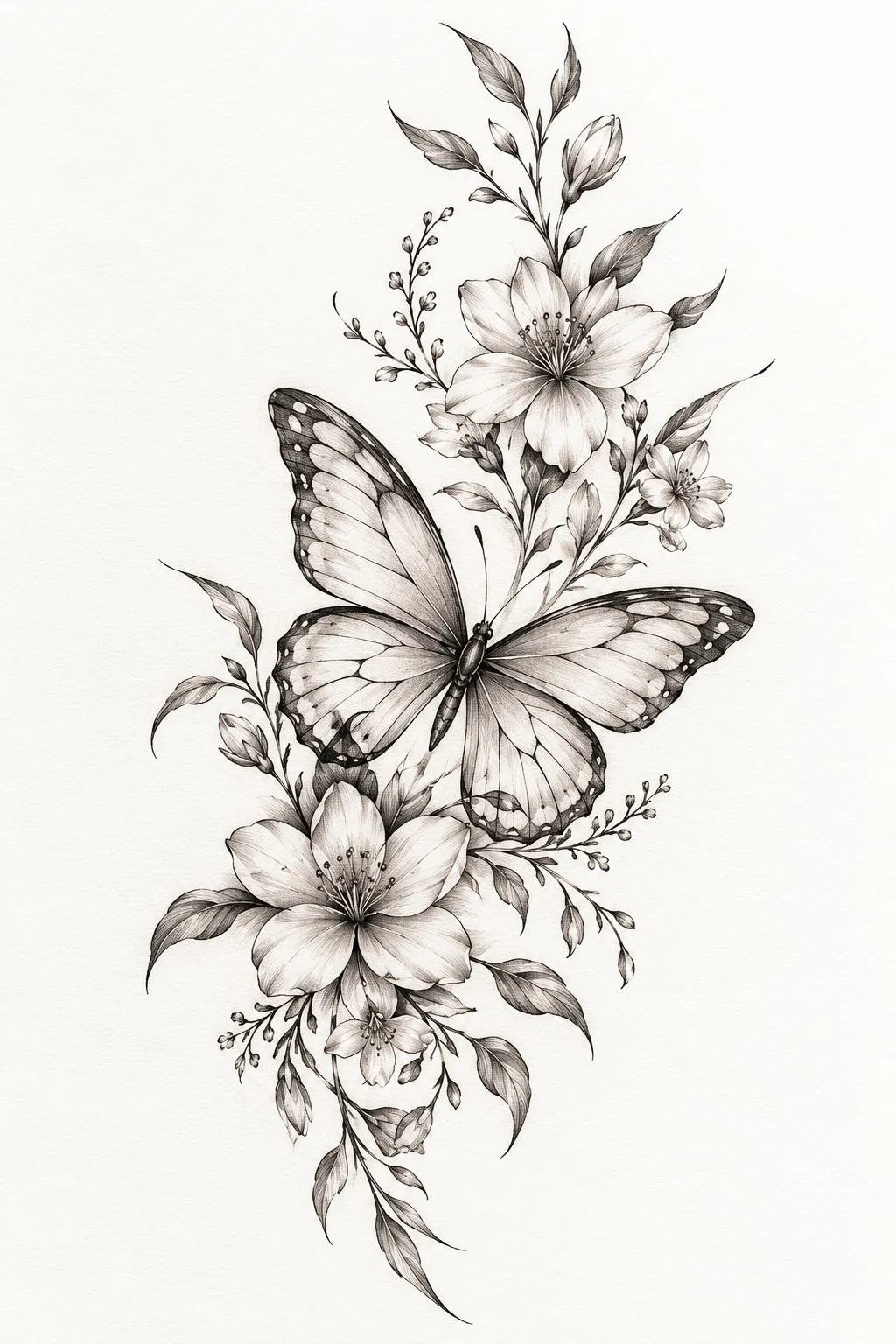 Butterfly and Floral Fine-Line Design — ariana grande butterfly tattoo style outfit