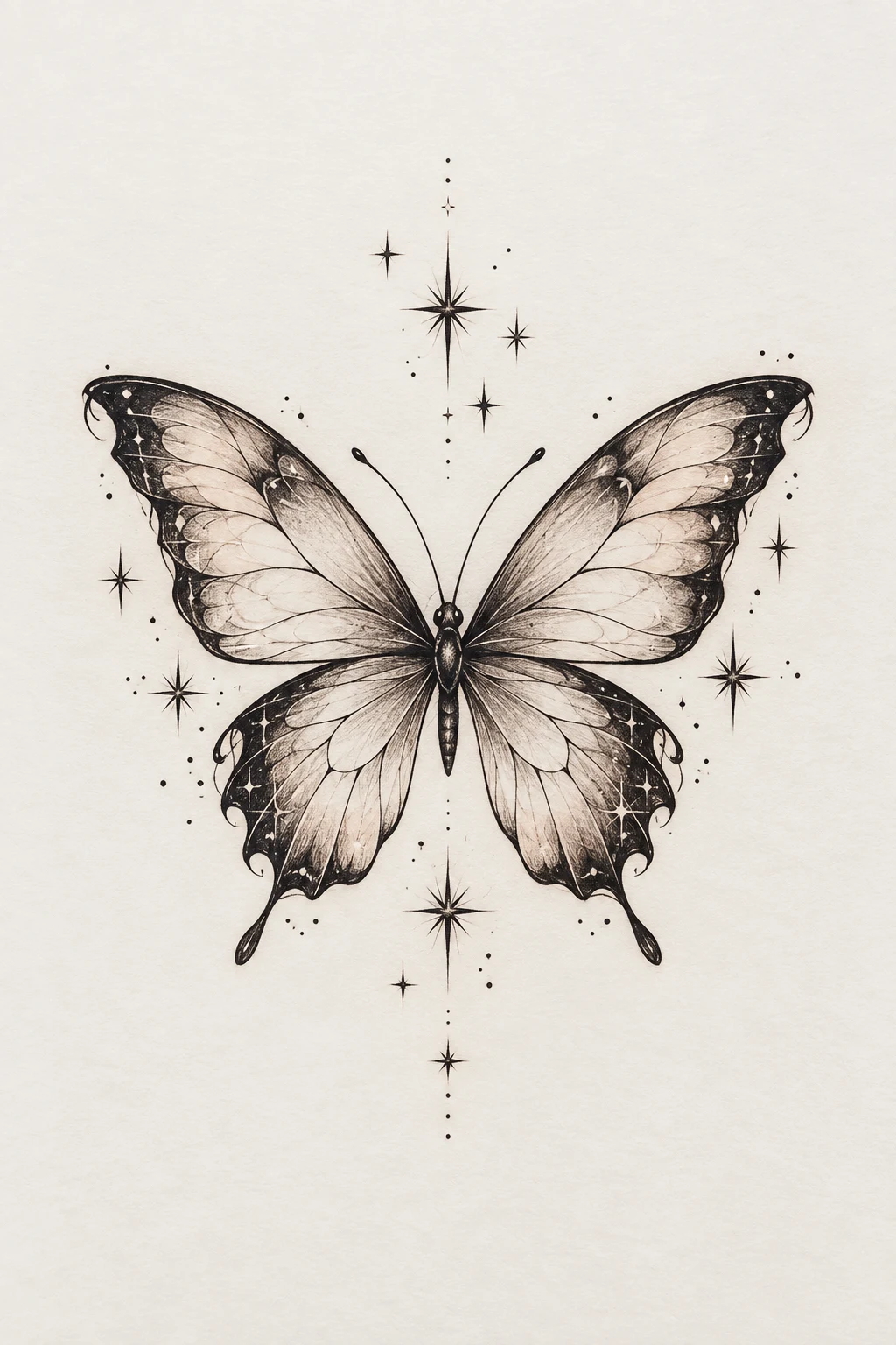 Butterfly With Tiny Stars — ariana grande butterfly tattoo style outfit
