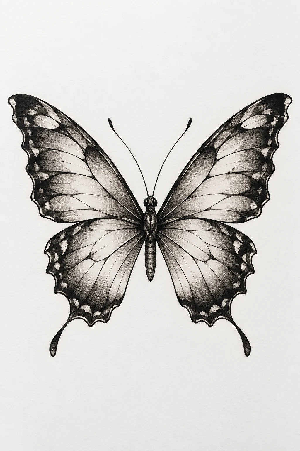 Black Butterfly With Micro-Shading — ariana grande butterfly tattoo style outfit