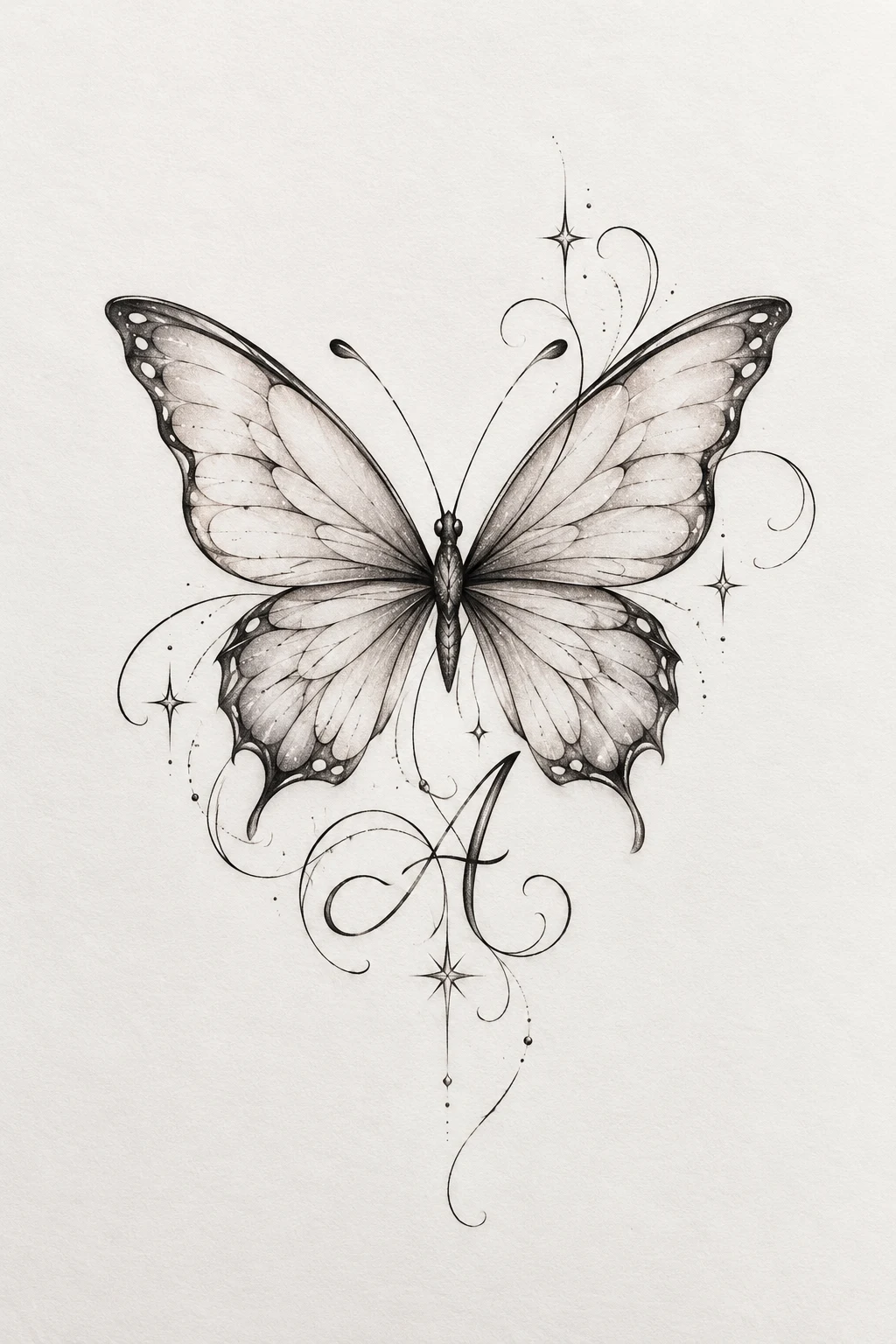 Butterfly With a Personal Initial — ariana grande butterfly tattoo style outfit