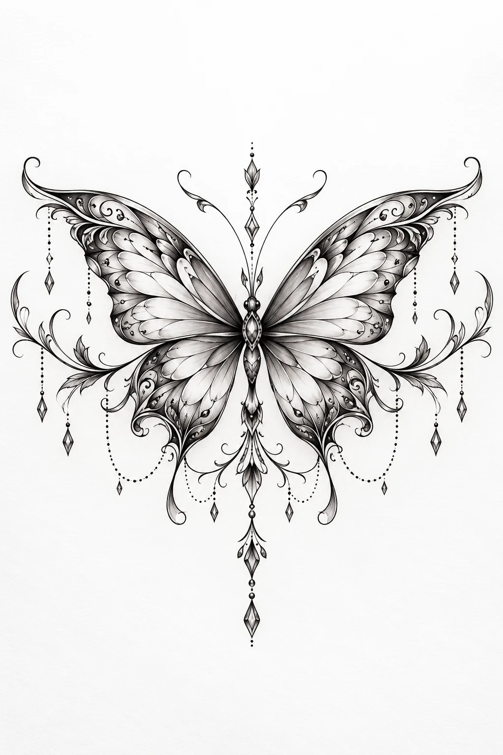 Lower Back Tattoo Female Butterfly With Ornamental Details — back tattoo women butterfly style outfit