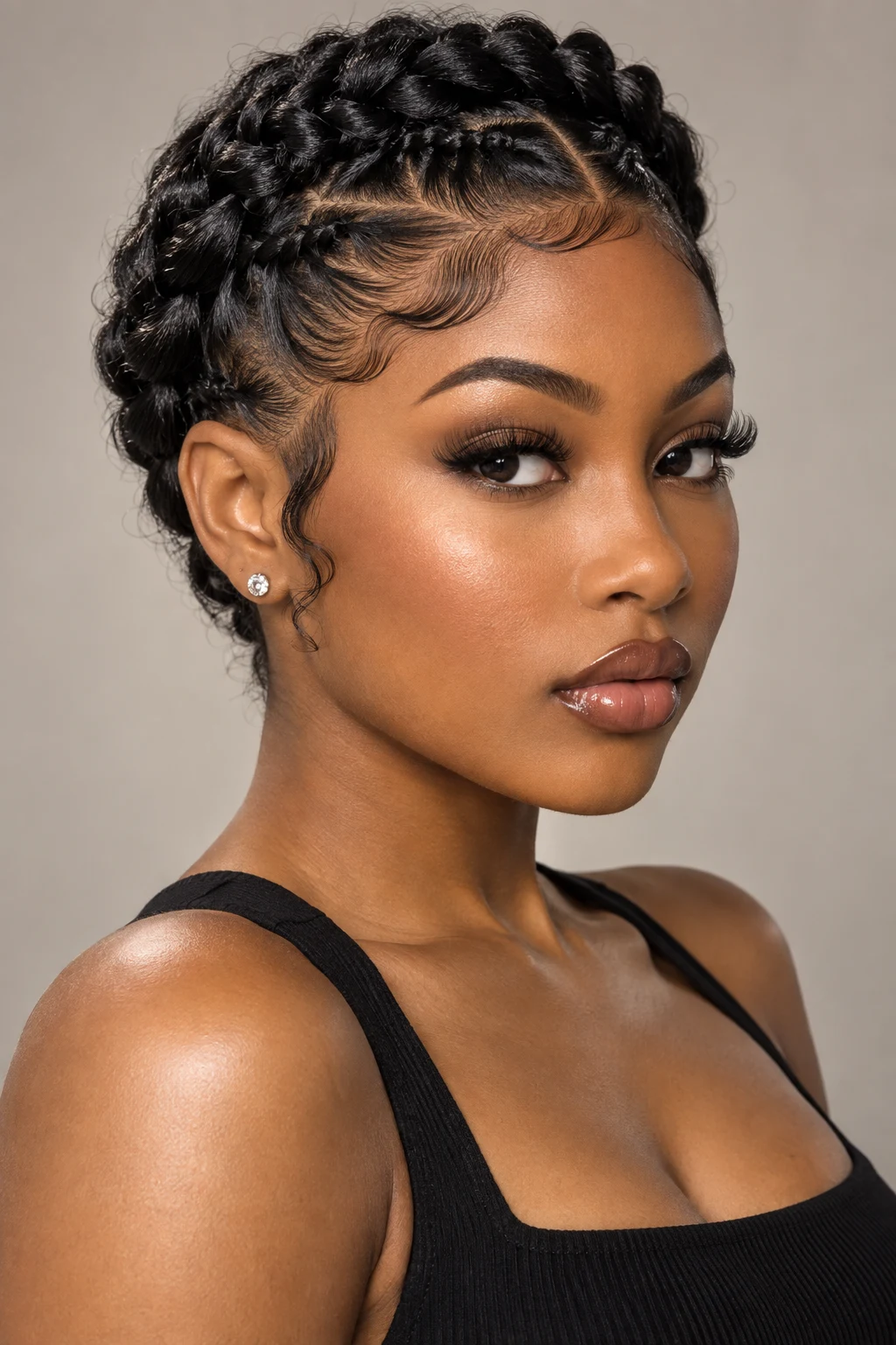 Mini Braided Crown — baddie hairstyles short hair style outfit