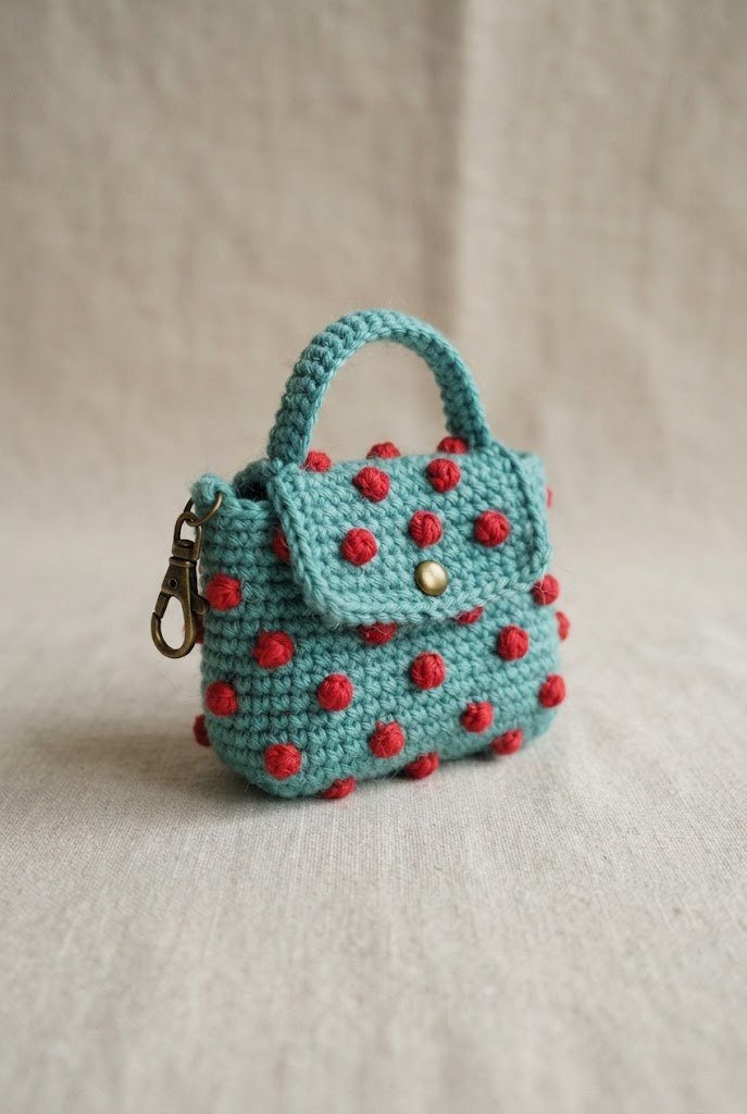 Polka Dot Retro Handbag — bag keychain crochet style outfit