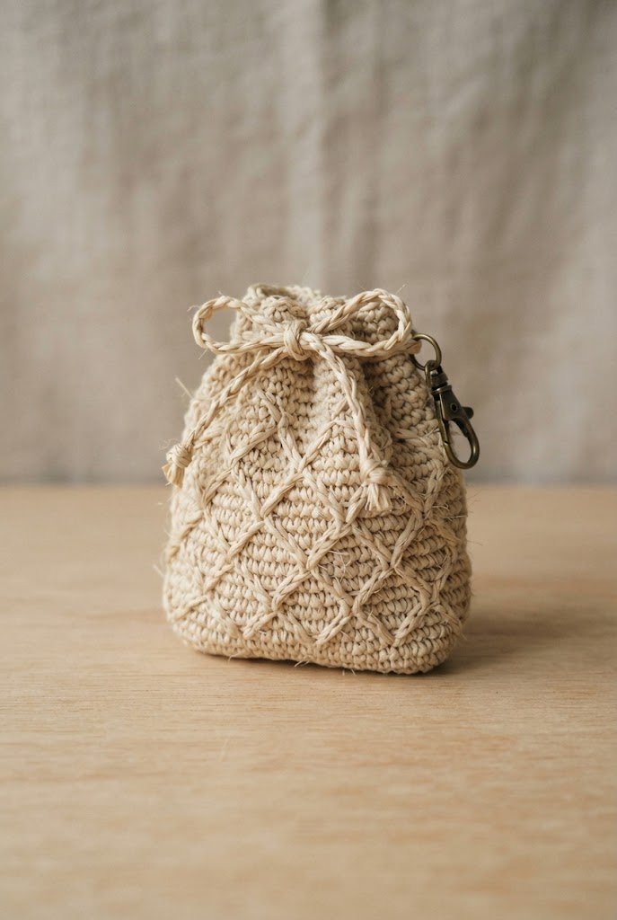 Diamond Lattice Boho Pouch — bag keychain crochet style outfit