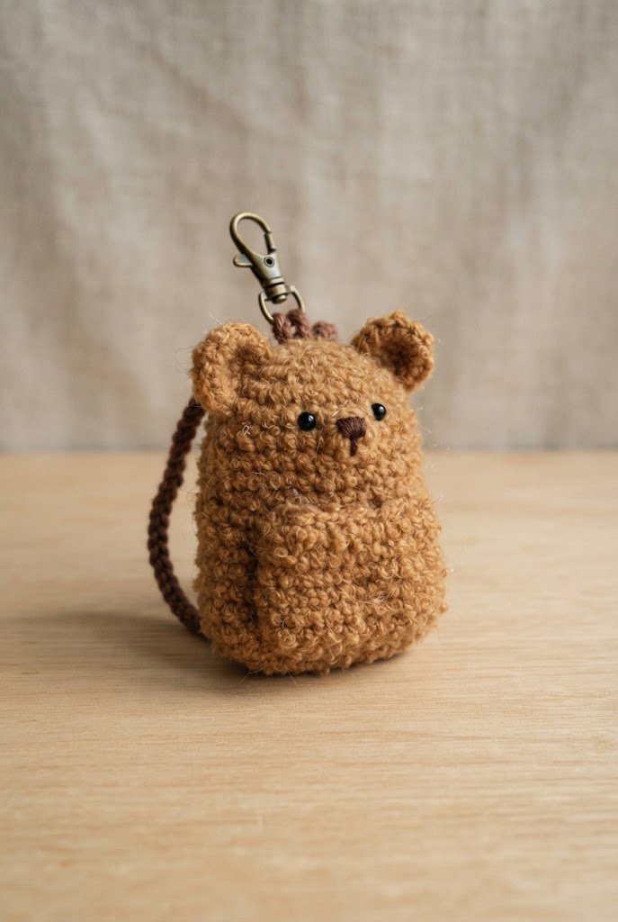Fluffy Teddy Bear Backpack — bag keychain crochet style outfit