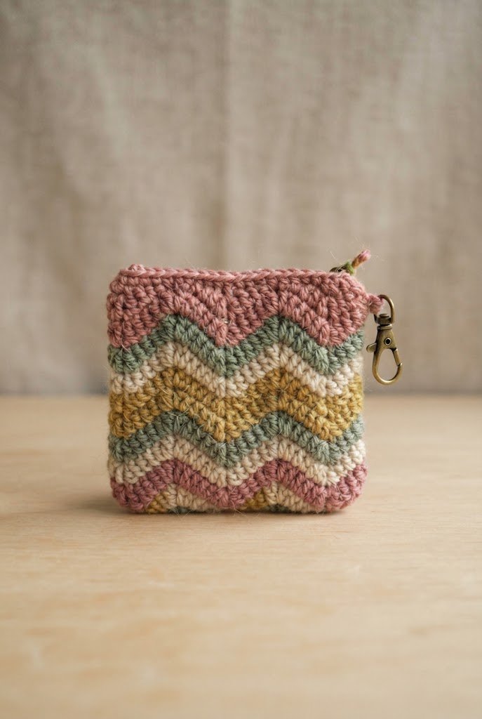 Chevron Zigzag Coin purse — bag keychain crochet style outfit