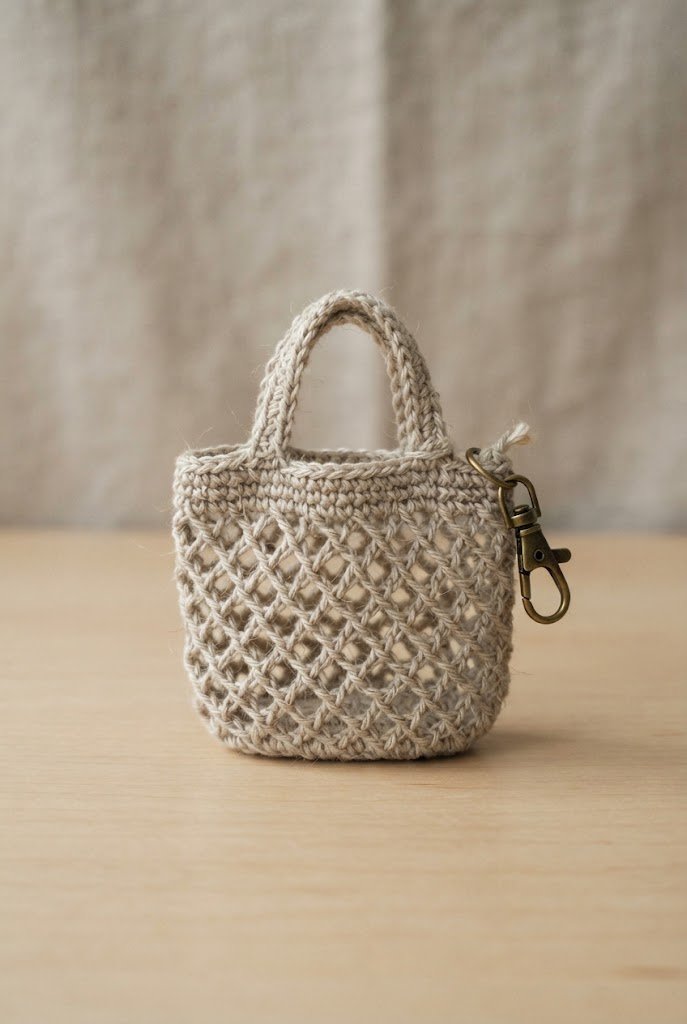 Micro Market Mesh Tote — bag keychain crochet style outfit