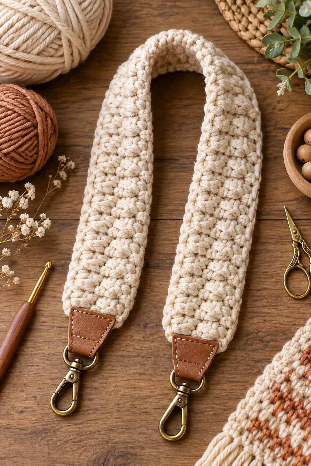 Padded Chunky Crochet Strap — bag strap crochet style outfit