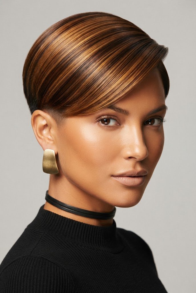 Sleek Amber Side-Sweep — beach hairstyles for short hair style outfit