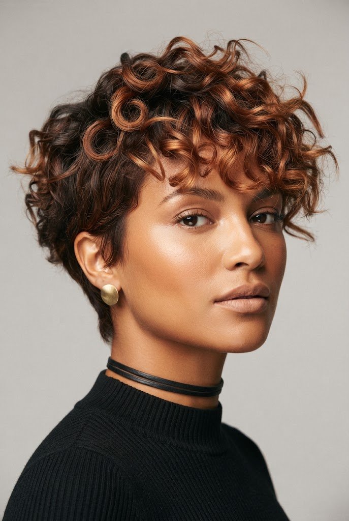 Textured Copper Curls — beach hairstyles for short hair style outfit