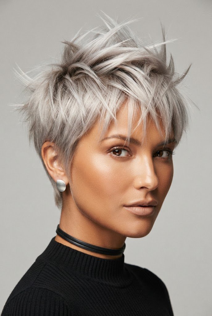 Piece-Y Platinum Spikes — beach hairstyles for short hair style outfit