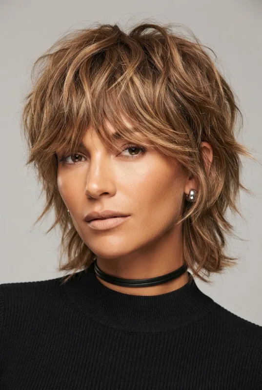 Voluminous Tousled Shag — beach hairstyles for short hair style outfit
