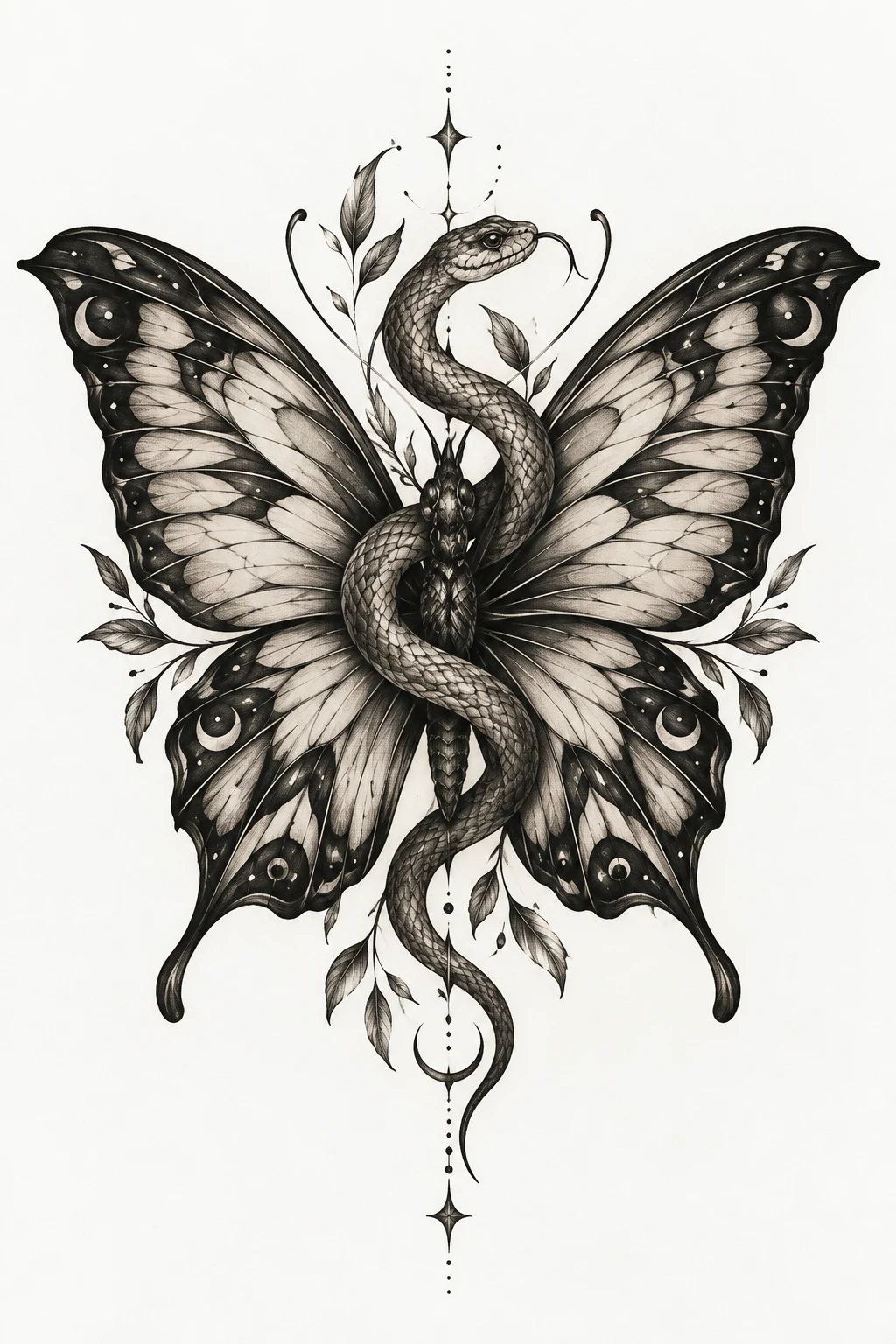 Butterfly With Snake Details — big butterfly tattoo style outfit