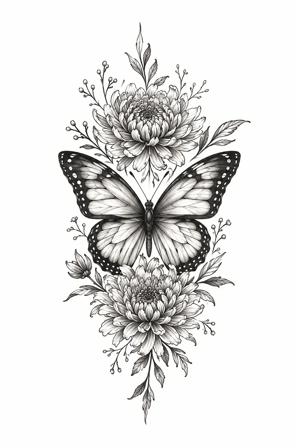 November Birth Flower Butterfly Tattoo — birth flower butterfly tattoo style outfit