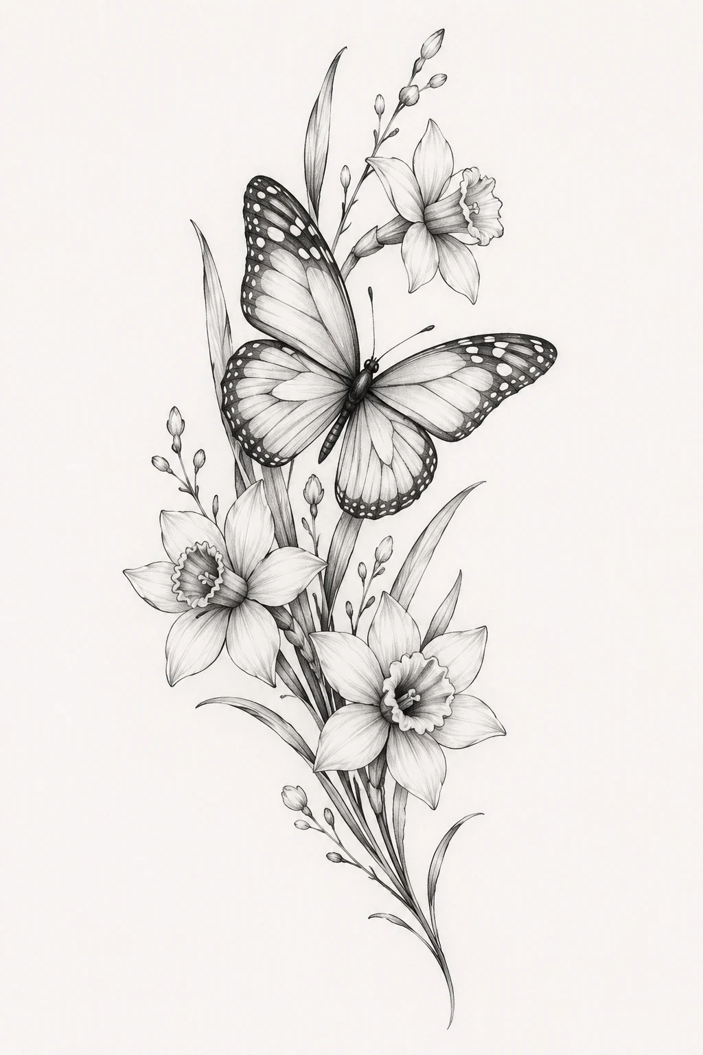 March Birth Flower Butterfly Tattoo — birth flower butterfly tattoo style outfit