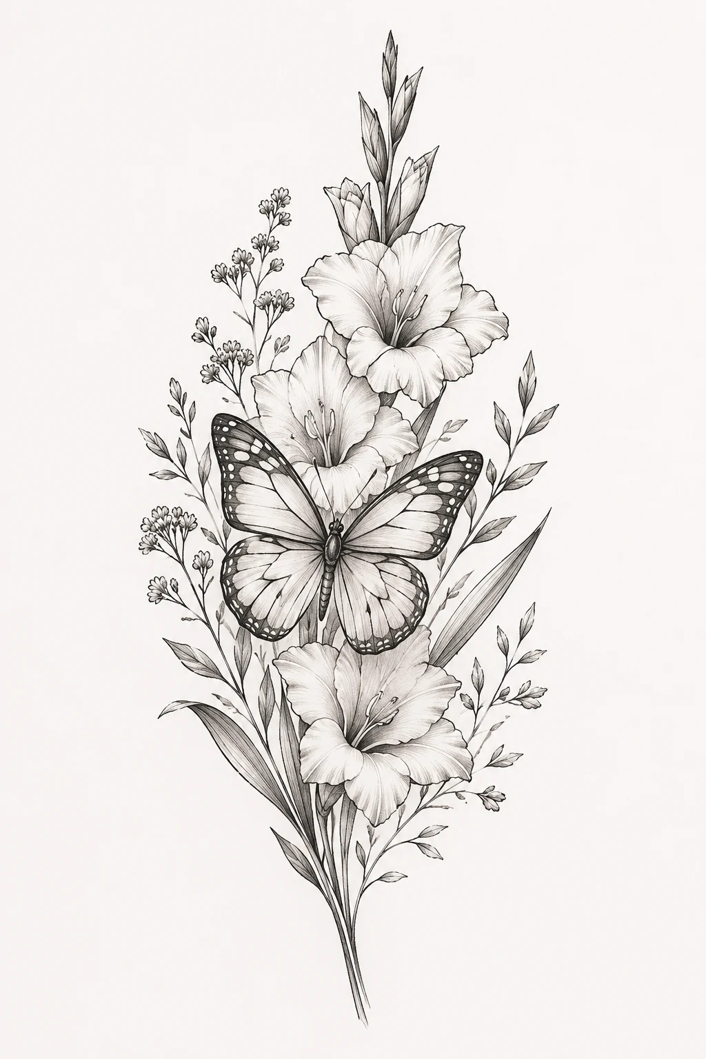 August Birth Flower Butterfly Tattoo — birth flower butterfly tattoo style outfit