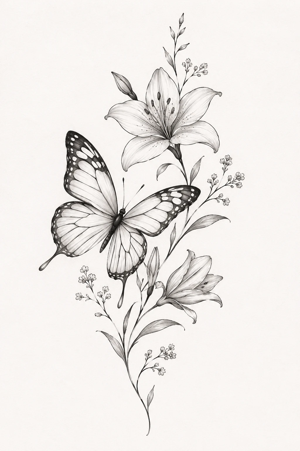July Birth Flower Butterfly Tattoo — birth flower butterfly tattoo style outfit