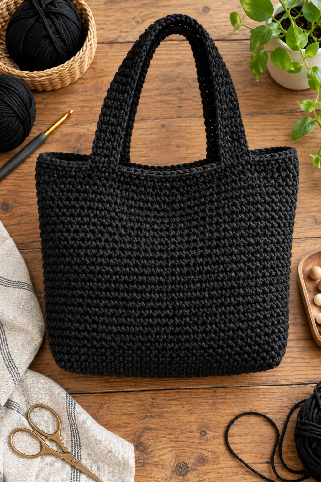 Classic Everyday Black Crochet Bag — black crochet bag style outfit