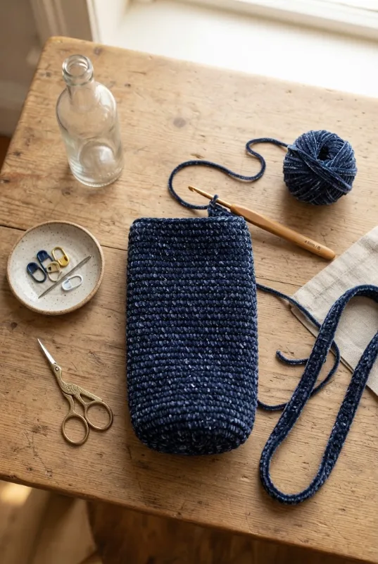 Luxury Velvet Evening Wine Tote — bottle bag crochet style outfit